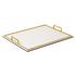 GioBagnara Defile rectangular trays, with brass handles, off white