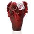 Daum Rose Passion vase, h 35 cm, red with white flower
