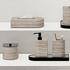 GioBagnara Nobble bathroom accessories, bronze & travertine titanium