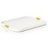 GioBagnara Puccini rectangular trays, with brass handles, off white