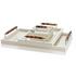 Riviere Lacquered trays in ivory with bamboo handles
