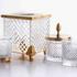 Cristal et Bronze Cristal Diamant Ciselé bathroom accessories, gold