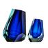 Moser Pear vases, beryl/blue