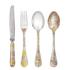 Christofle Jardin d'Eden cutlery, silverplated & partially gilded in two golds (yellow and pink)