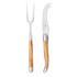 Forge de Laguiole Olive wood cheese knife and fork, satin finish - Picture1