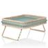 Pigment Reims bed tray, leather & rattan, mint