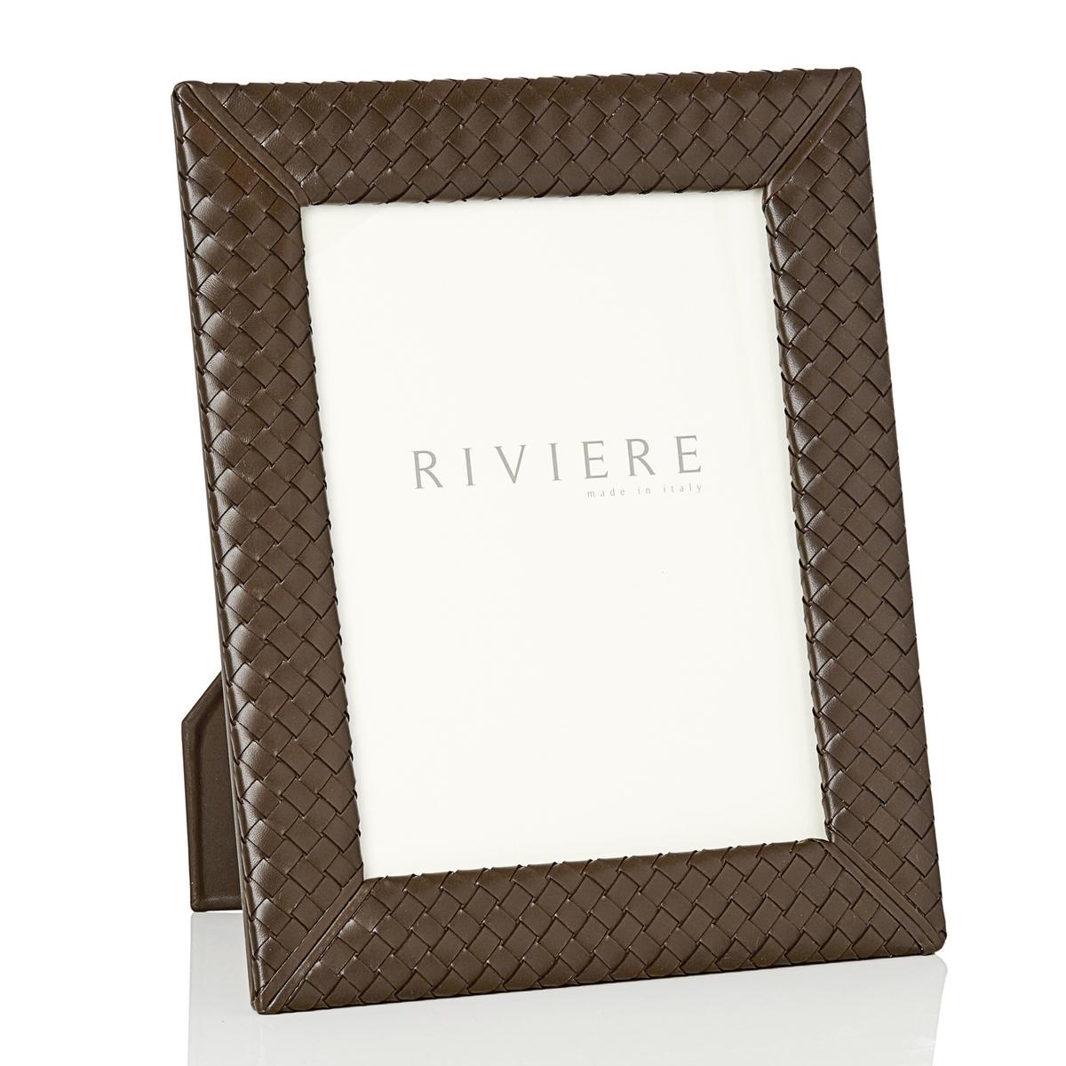 Riviere Milano leather frame, chocolate, photo size 18 x 24 cm (7'' x 9