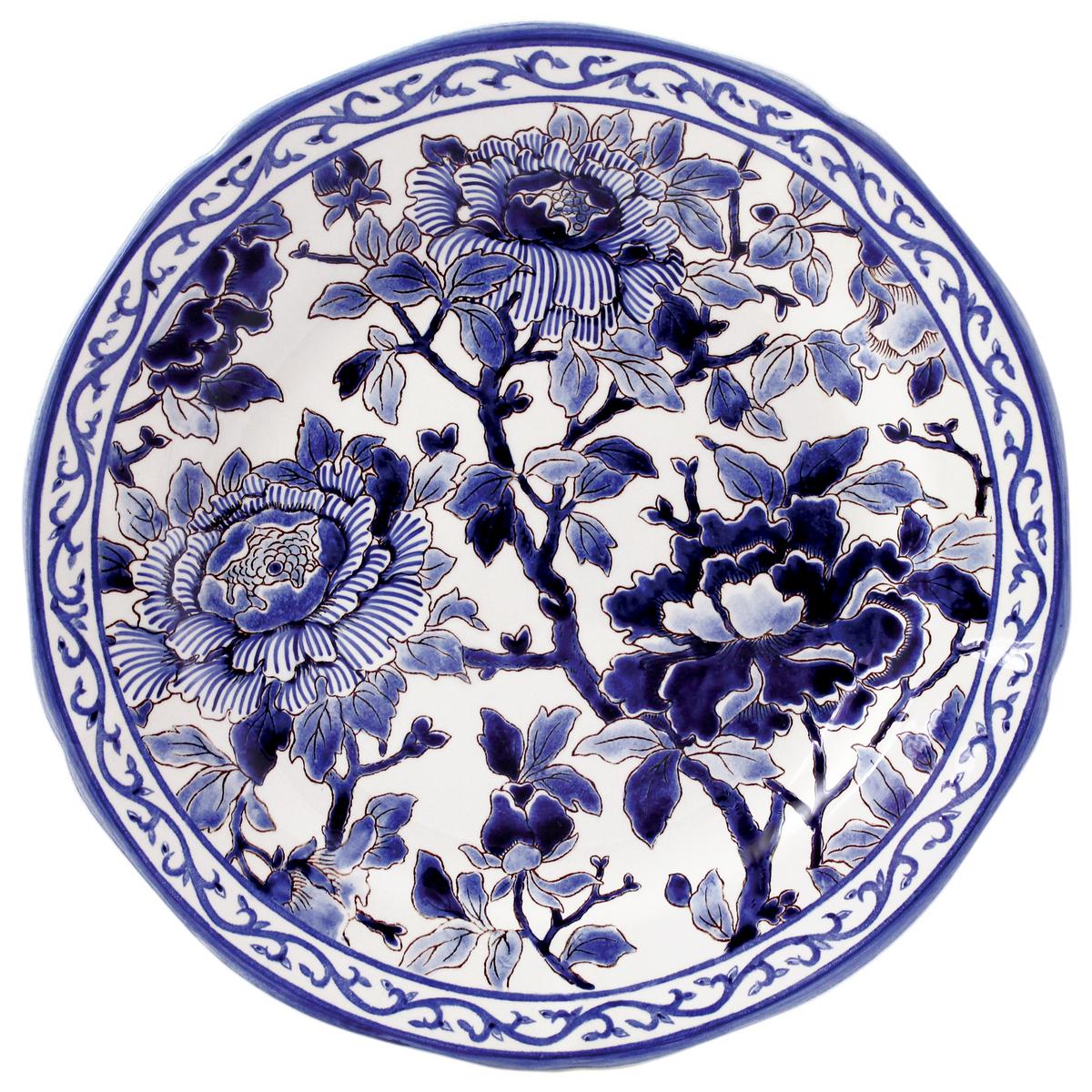 Gien Pivoines Bleues dinner plate, large