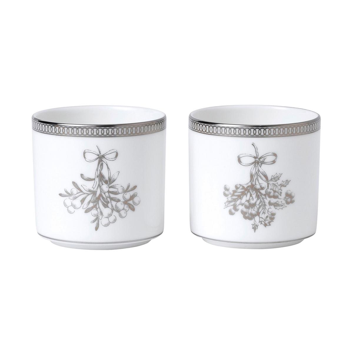 Wedgwood Winter White tea light holders, set of 2
