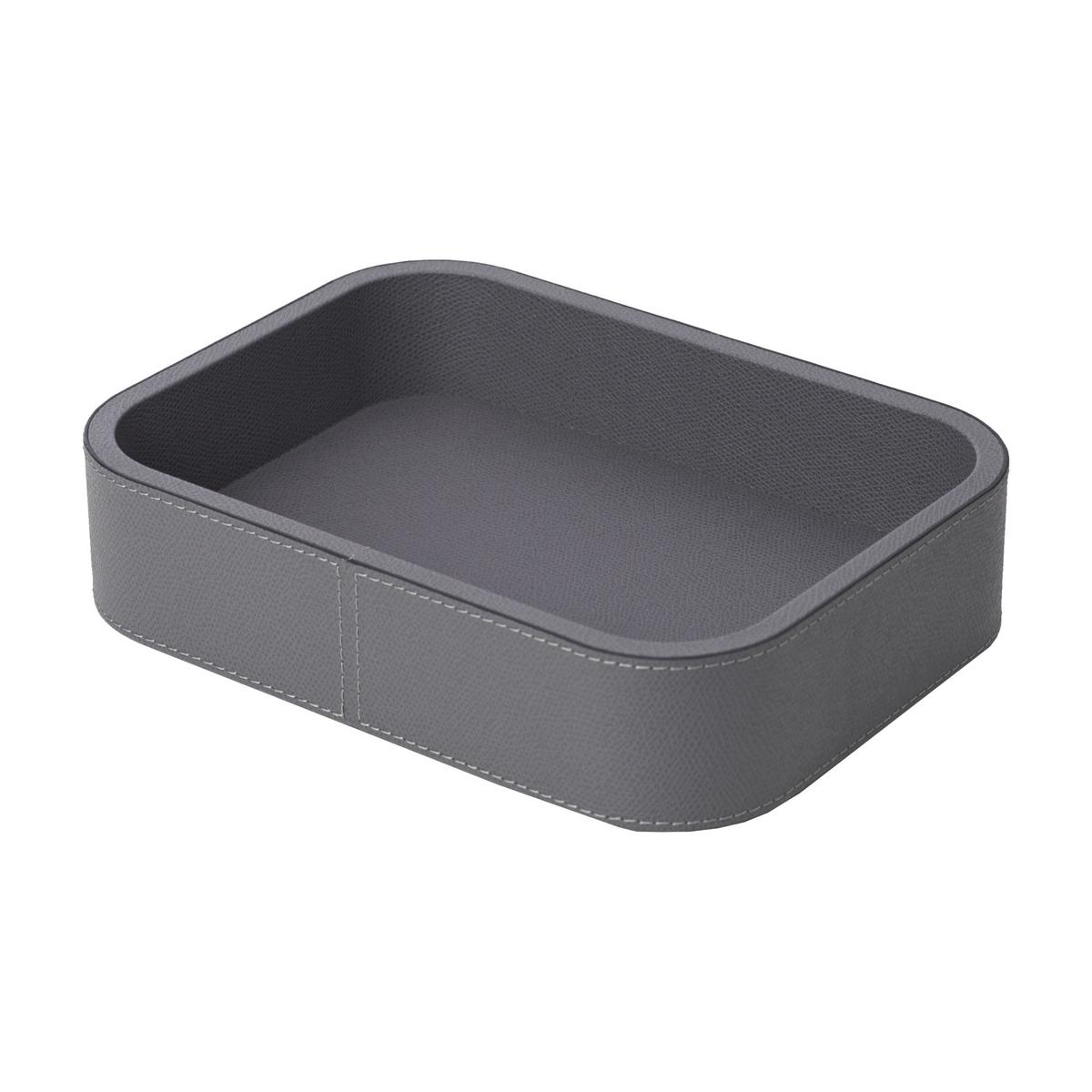 GioBagnara Polo stackable tray, rectangular, large, h 5.5 cm, graphite ...