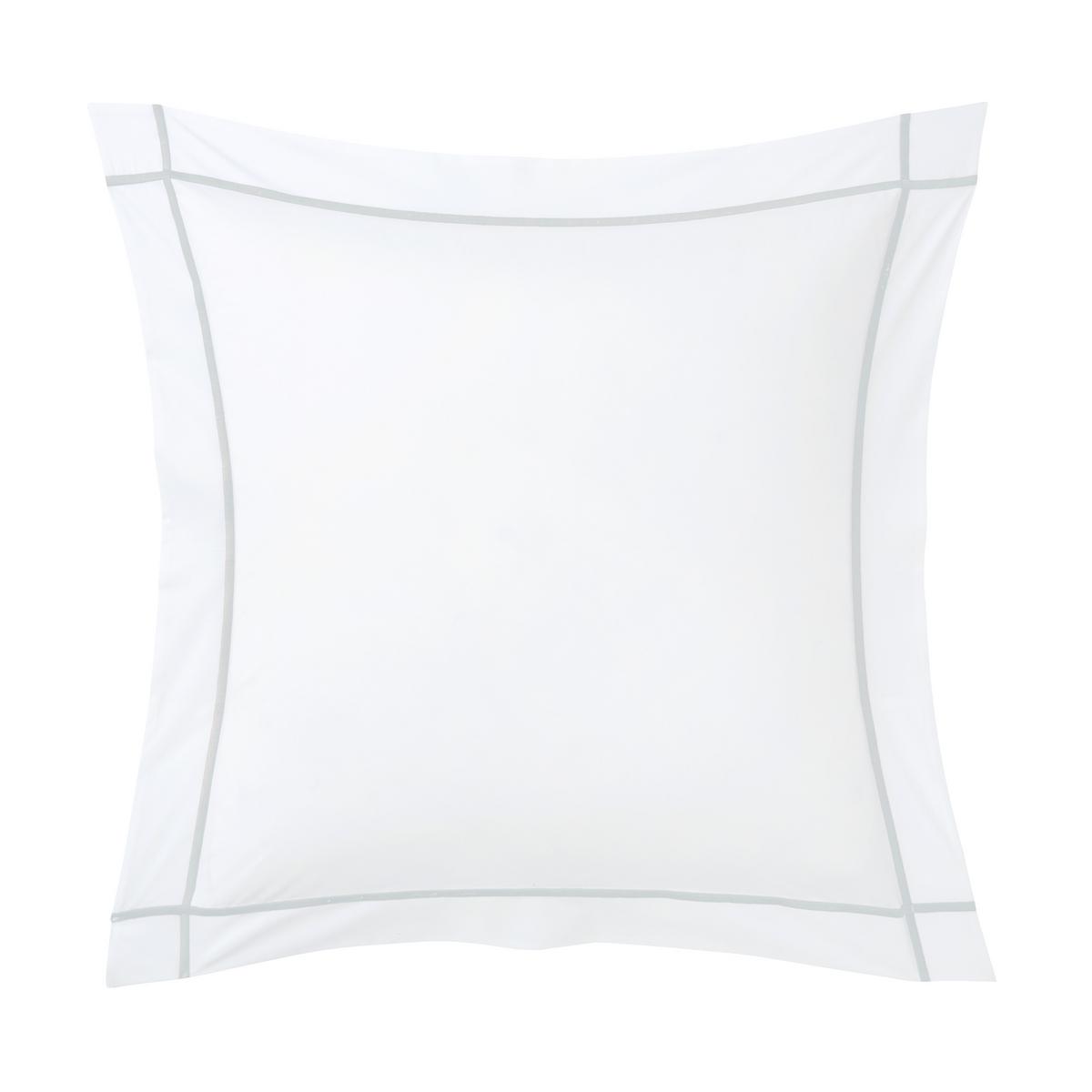 Yves Delorme Athena pillow case, silver on white, 65 x 65 cm artedona.