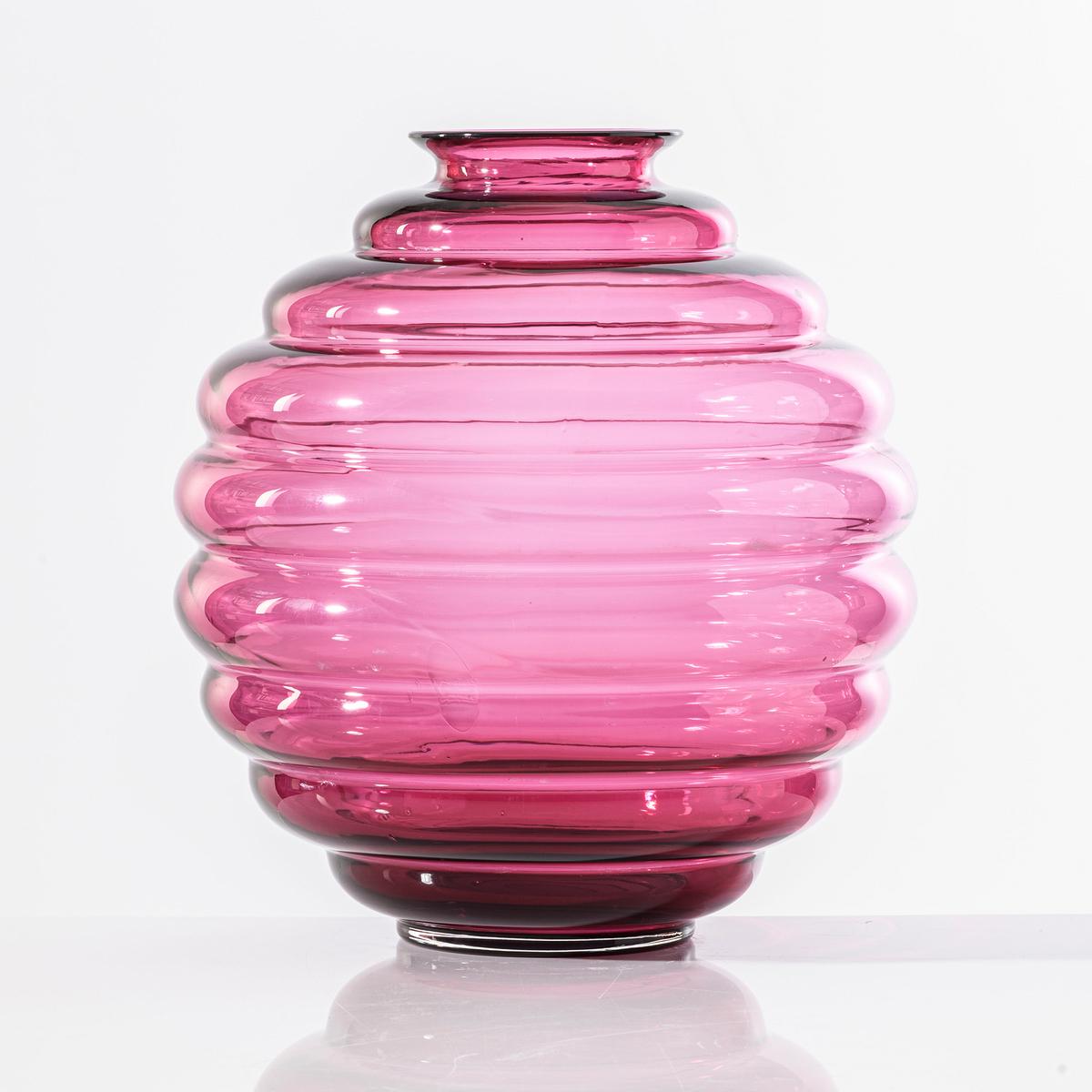 Venini Deco vase, h 29 cm, magenta glossy artedona.