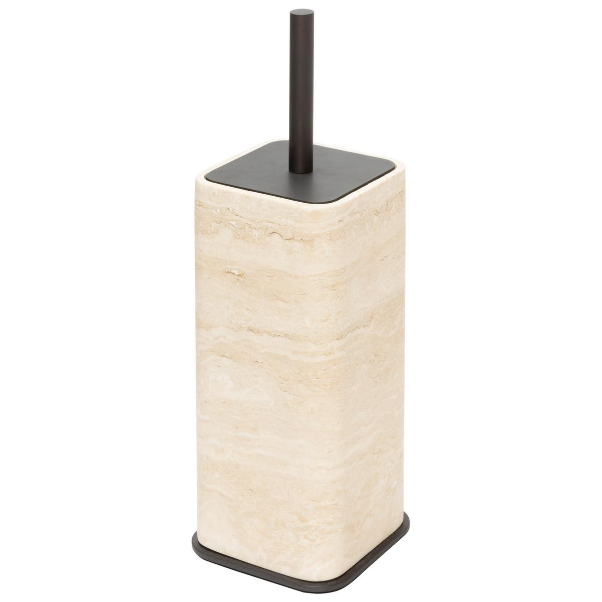 GioBagnara Polo toilet brush holder, bronze & travertine artedona.
