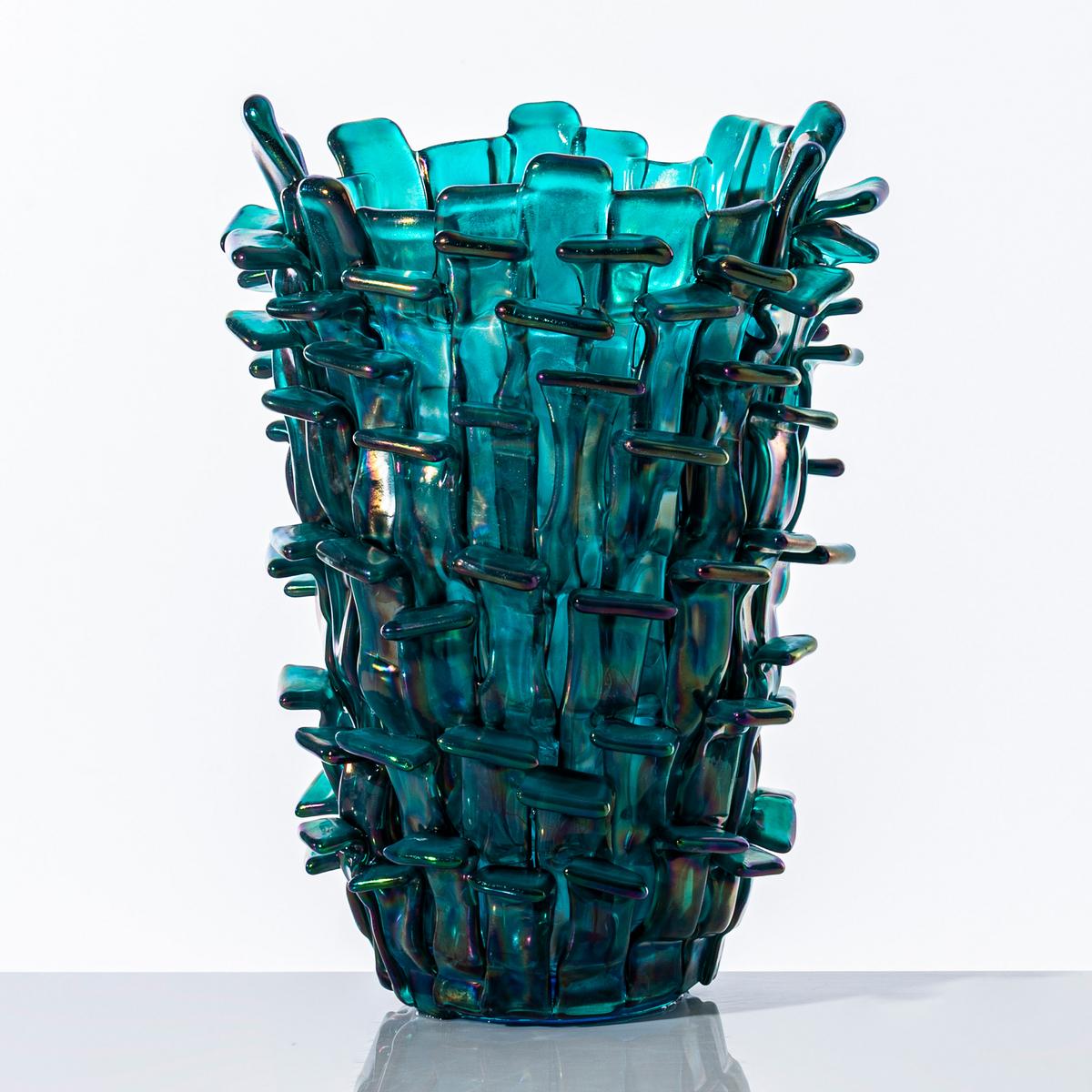 Venini Vase Ritagli, grün/aquamarin artedona.