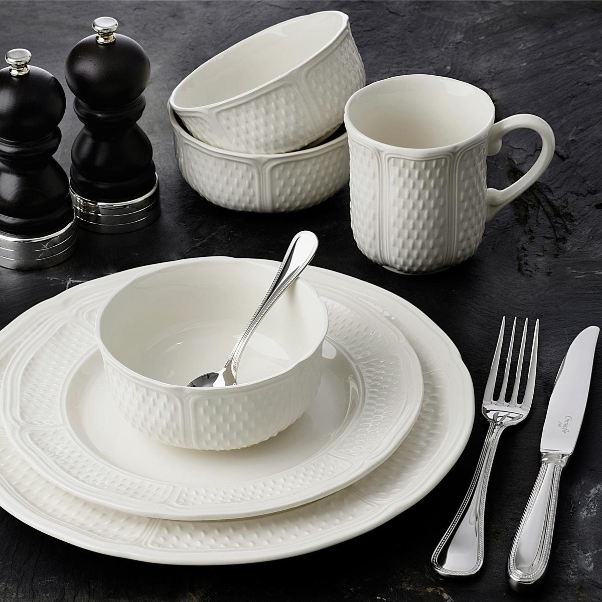 ジアン ポントシュー プレートGien Pont Aux Choux 大 GIEN Pont aux Chou White Dinner Plate - Yvonne Estelle's