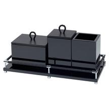 Riviere Badezimmerset Vanity, Chrom/schwarz, 4-tlg.