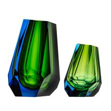 Moser Pear vases, aquamarine/reseda