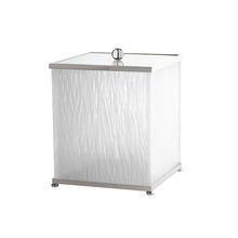 Cristal et Bronze Bambou waste paper basket, with lid, chrome