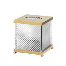Cristal et Bronze Infini square tissue box, gold