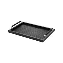 Riviere Handgewebtes Ledertablett Milano, klein, schwarz