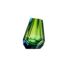 Moser Vase Pear, H 13 cm, aquamarin/reseda