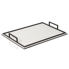 Giobagnara Defile rectangular trays, with bronze handles, off white