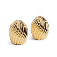 L'Objet Ripple salt and pepper shakers, gold