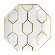 Wedgwood Gio Gold achteckiger Dessertteller, weiß