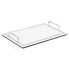 Giobagnara Defile rectangular trays, with chrome-plated handles, white