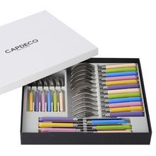 Capdeco 24-piece Cambridge Colormix cutlery set in a case