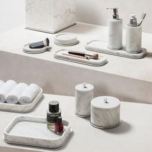 GioBagnara Positano bathroom accessories, chrome & Arabescato