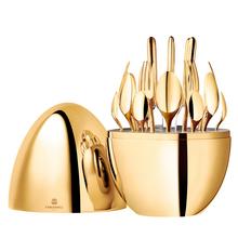 Christofle Mood Gold 24-piece gilded cutlery set in gold-coloured egg case