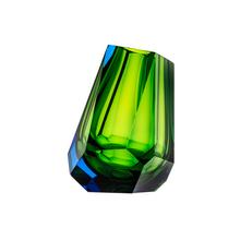 Moser Pear vase, h 20 cm, aquamarine/reseda