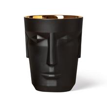 Sieger by Fürstenberg Prometheus gin and cocktail tumbler, matt black finish on the outside, gilded inside