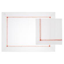 Eri Textiles Hemstitch Orange table linen