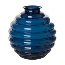 Venini Deco vase, h 29 cm, dark blue