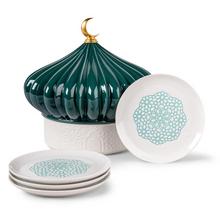 Lladró Majestic Nights set of 4 plates in porcelain box
