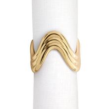 L'Objet Serviettenringe Ripple, 4er-Set, gold