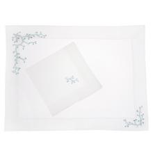 Eri Textiles Coral aquamarine table linen