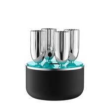 Robbe & Berking Champagne Box Belvedere with 4 silverplated goblets