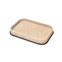 GioBagnara Polo tray, bronze & travertine, rectangular, medium