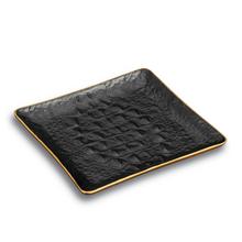 L'Objet Crocodile Gold quadratisches Tablett