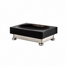 Cristal et Bronze Seifenschale Obsidienne, rechteckig, Chrom