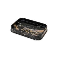 Giobagnara Positano tray, chrome & Black Portoro, rectangular, medium