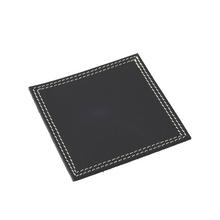 Leder-Glasuntersetzer, schwarz