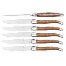 Forge de Laguiole Tafel-/Steakmesser mit Nussbaumholz-Griff, Hochglanz poliert