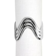 L'Objet Serviettenringe Ripple, 4er-Set, platin