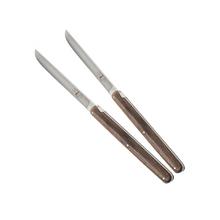 Forge de Laguiole Tafel-/Steakmesser Andrée Putman, mit Eschenholzgriff, 2er-Set