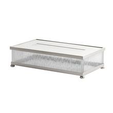 Cristal et Bronze Nid d'Abeilles rectangular tissue box, chrome