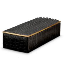 L'Objet Crocodile Gold rechteckige Box